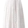 Women's Vintage White Lace Princess Dress Flower Embroidery Elegant Party Vacation Dresses