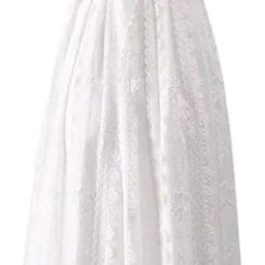 Women's Vintage Flower Embroidery Lace Princess Dress Solid Color Elegant Formal Dress for Women