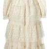 Women Cascading Ruffle Drape Long skirtElegant French Print Lace High Waist Summer Dress Casual Party Cocktail Evening Gown