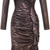Women's Vintage Elegant Sweet Sparkly Evening Dress V-Neck Long Skinny Party Prom Maxi Dresses