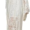 Women's Vintage Striped Hollow Lace Long Sleeve Dress Suspender Inner Slim Fit Maxi Dresses