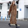 Women's Long Coat Faux Fur, Leopard print, warm, long sleeves, Fashion design, (Large size available)