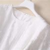 Women's Vintage White Lace Princess Dress Flower Embroidery Elegant Party Vacation Dresses