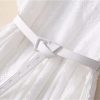 Women's Vintage White Lace Princess Dress Flower Embroidery Elegant Party Vacation Dresses