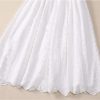 Women's Vintage White Lace Princess Dress Flower Embroidery Elegant Party Vacation Dresses