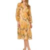 Women's Floral Organza Midi Dress