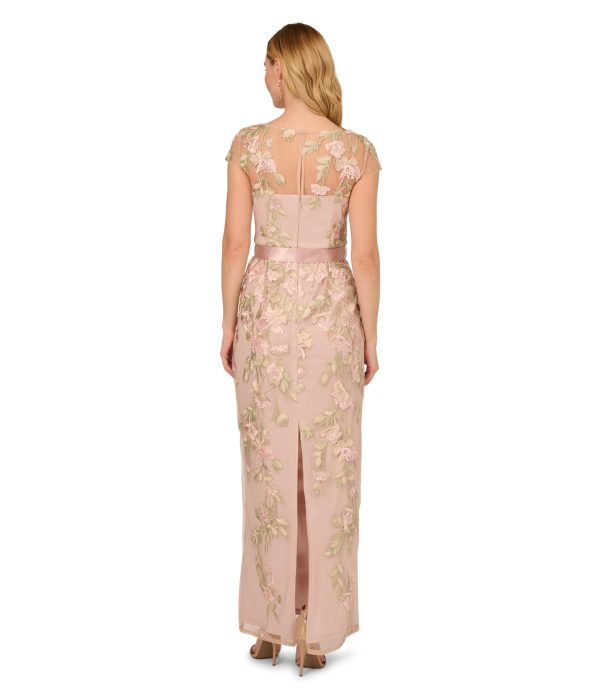 Women's Cascading Floral COLMN GWN, Merlot Multi/Nude