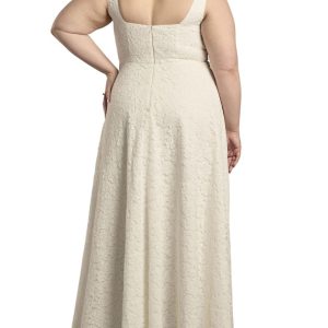 Tank Square Neck Lace A-Line Wedding Dress