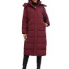 Women's Down Coat with Detachable Hood, Long Puffer Coat Women Winter Jacket