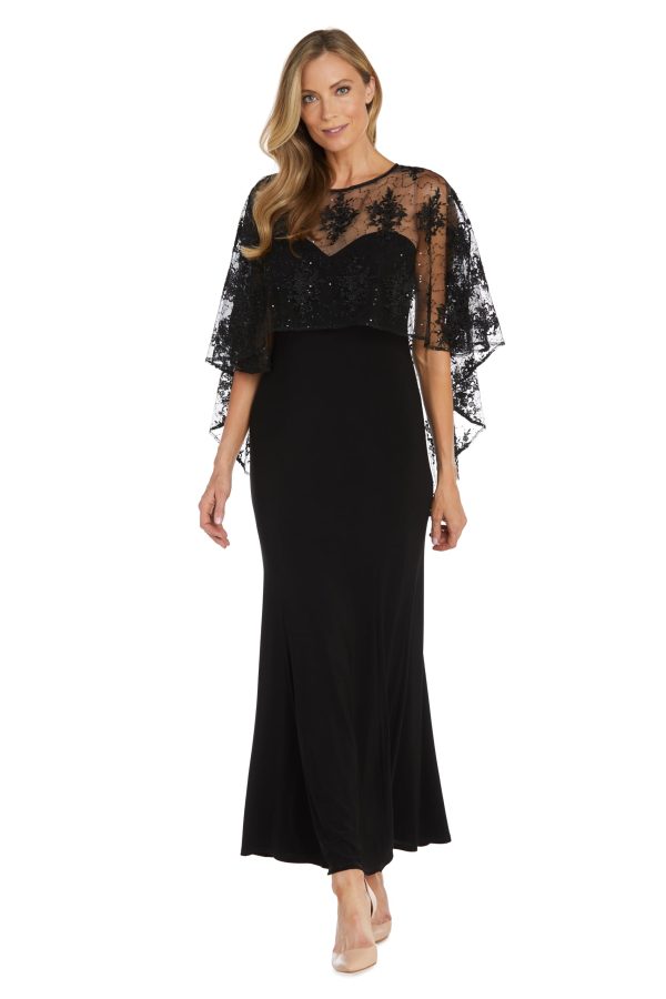 Womens Plus Sequined Long Evening Dress