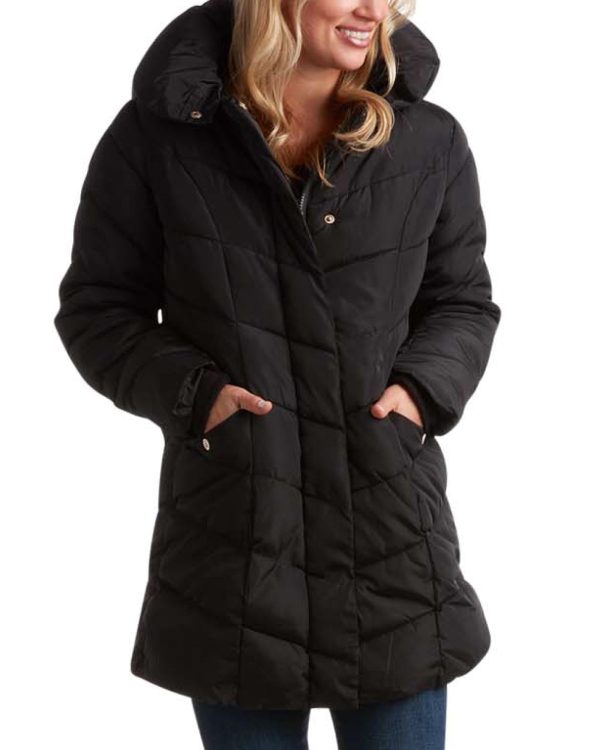Women's Insulated Quilted Puffer Parka Winter Coat with Hood (S-XL)