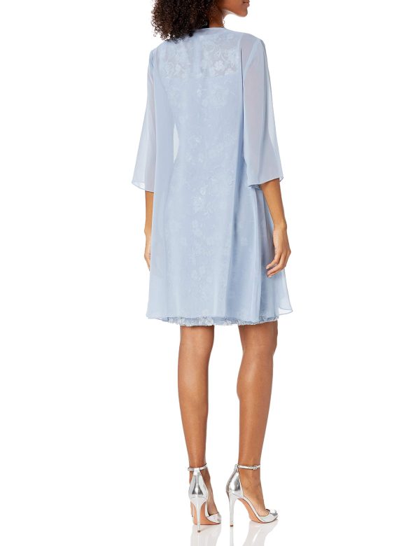 Women's Midi Length Embroidered Fit and Flare Dress