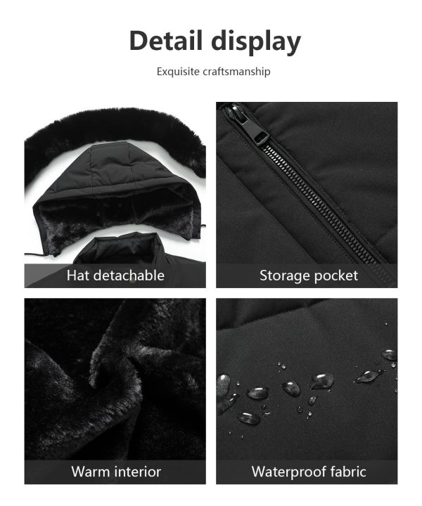 Women's Plus Size Winter Coat Waterproof warm Down Coat Detachable Hooded Parka Jacke