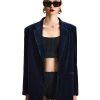 Velvet Womens Blazer, Trendy Oversized Fit, Long Sleeve Blazers for Women, Office Attire, Business Casual, Work Clothes