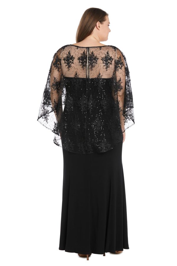 Womens Plus Sequined Long Evening Dress