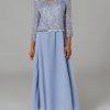 Women's Petite Scoop Neck 3/4 Sleeve Beaded Dress
