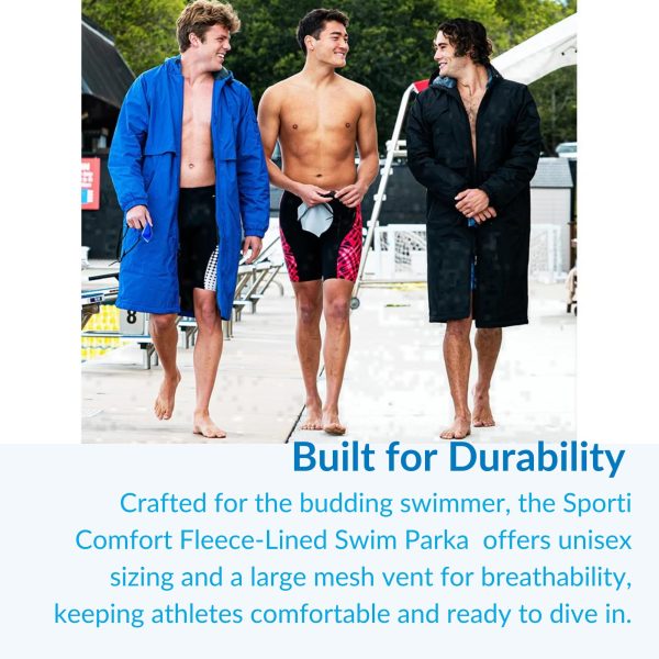 Unisex Swim Parka with Comfort Plush Fleece Lining, Multi Pocket Zipper - Water Resistant Swim Coats for Women & Men