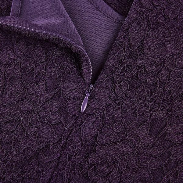 Women's Cocktail Dress Wedding Guest Dinner Lace Flounce Elegant Leisure Work Slim Body Retro