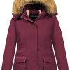 Women's Plus Size Winter Coats Warm Parka Jackets Sherpa Lined Detachable Fur Hood Available in Size 1X to 5X